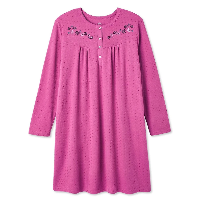 Iyla Women's Plus Henley Nightgown