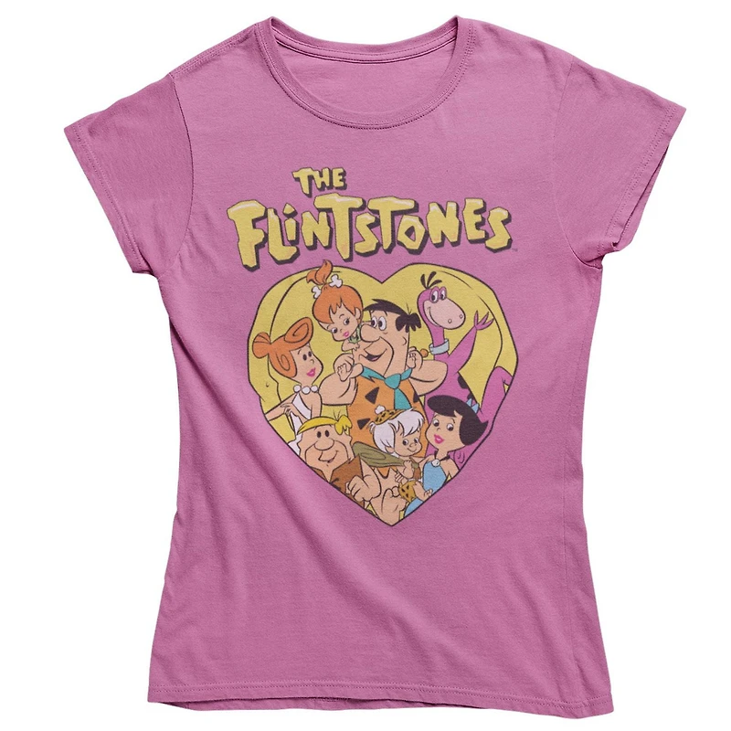 FLINSTONES T-shirt femme. Ce t-shirt à manches courtes ajusté pour femme est le look décontracté parfait pour porter avec vos bas préférés et