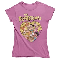 FLINSTONES T-shirt femme. Ce t-shirt à manches courtes ajusté pour femme est le look décontracté parfait pour porter avec vos bas préférés et