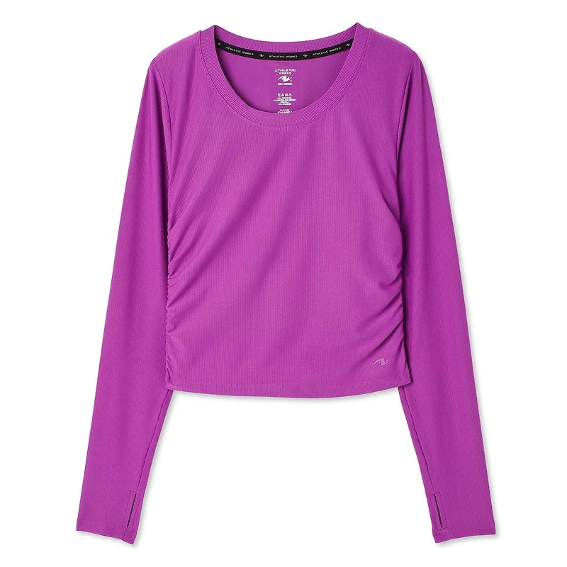 Athletic Works Women's Ruched Crop Tee
