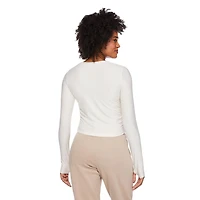 T-shirt écourté ruché Athletic Works pour femmes Tailles TP–TTG