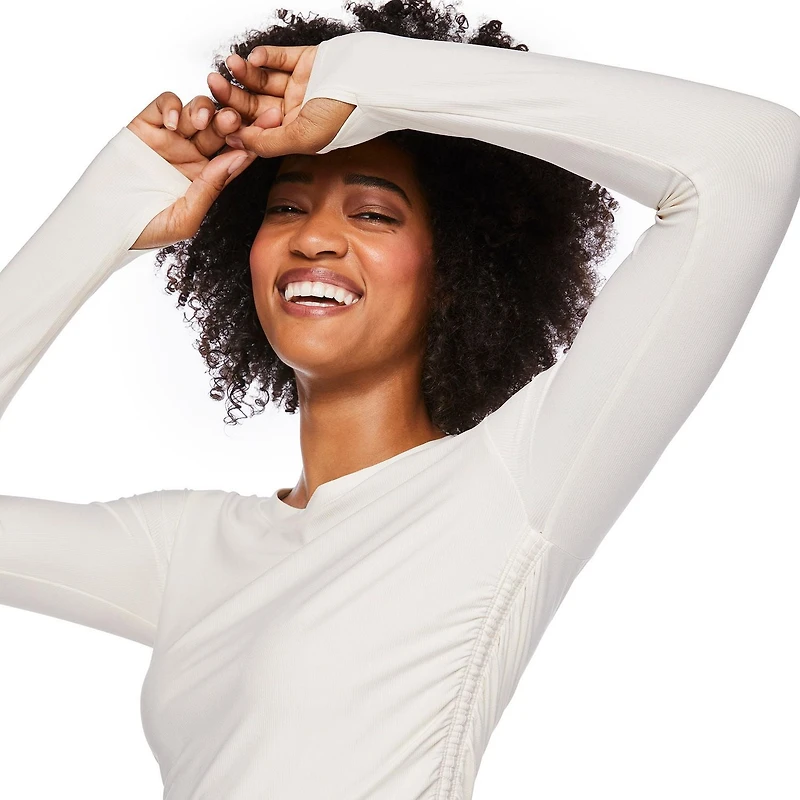 T-shirt écourté ruché Athletic Works pour femmes Tailles TP–TTG