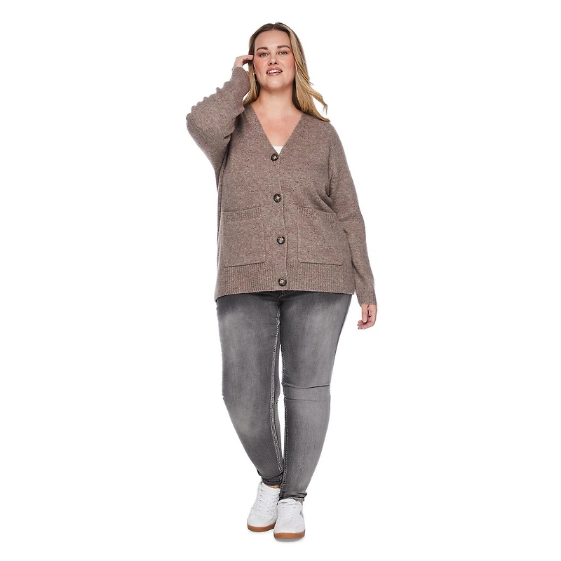 George Women's Plus Long Sleeve Cardigan, Sizes 1X-4X
