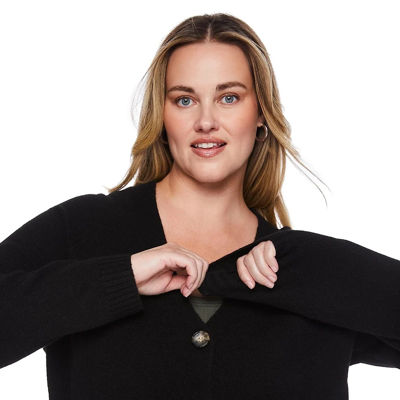 George Women's Plus Long Sleeve Cardigan