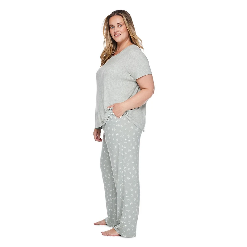 George Women's Plus Pajama 2-Piece Set, Sizes 1X-4X