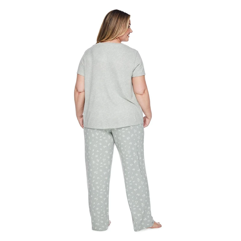 George Women's Plus Pajama 2-Piece Set, Sizes 1X-4X