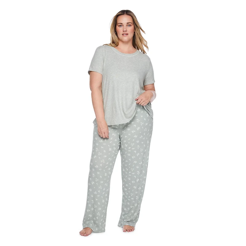 George Women's Plus Pajama 2-Piece Set, Sizes 1X-4X