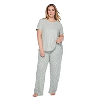 George Women's Plus Pajama 2-Piece Set, Sizes 1X-4X