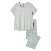 George Women's Plus Pajama 2-Piece Set, Sizes 1X-4X