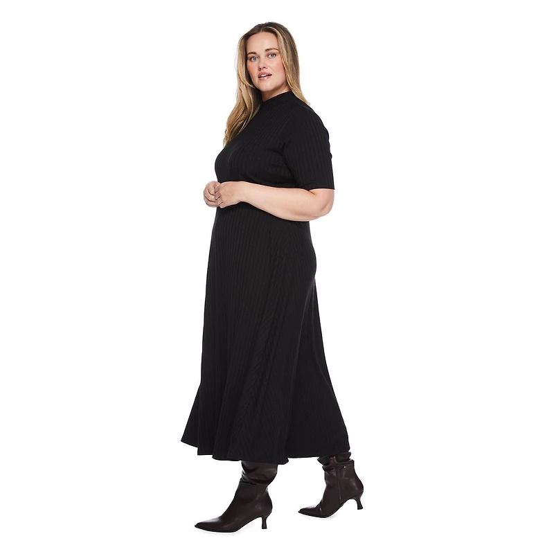 George Women's Plus Short Sleeve Rib Maxi Dress