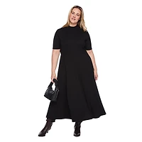George Women's Plus Short Sleeve Rib Maxi Dress
