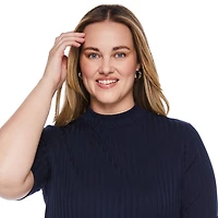 Robe longue à manches courtes et en tricot côtelé George Plus pour femmes Tailles 1X-4X