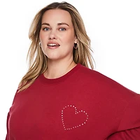 Chandail à encolure ras du cou George Plus pour femmes Tailles 1X-4X