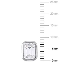 Miabella 3-1/5 Carat T.G.W. Created White Sapphire Emerald-cut Sterling Silver Stud Earrings