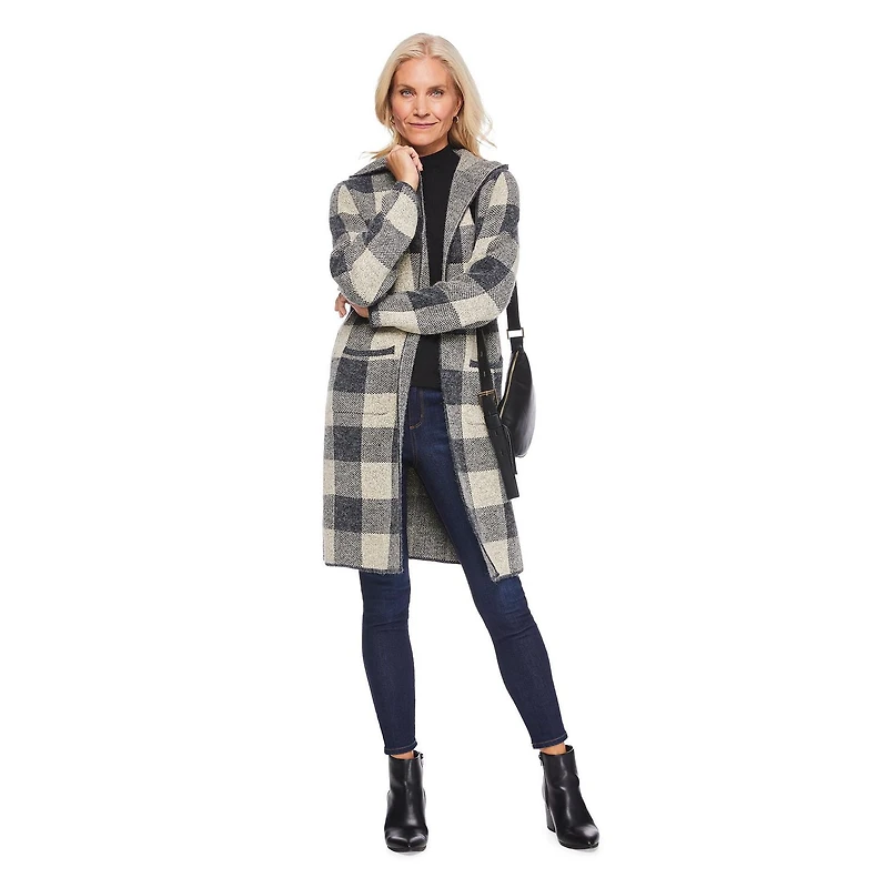 Manteau-cardigan à capuchon Iyla pour femmes Tailles P-TTG