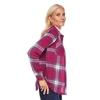 Iyla Women's Hacci Plaid Shirt