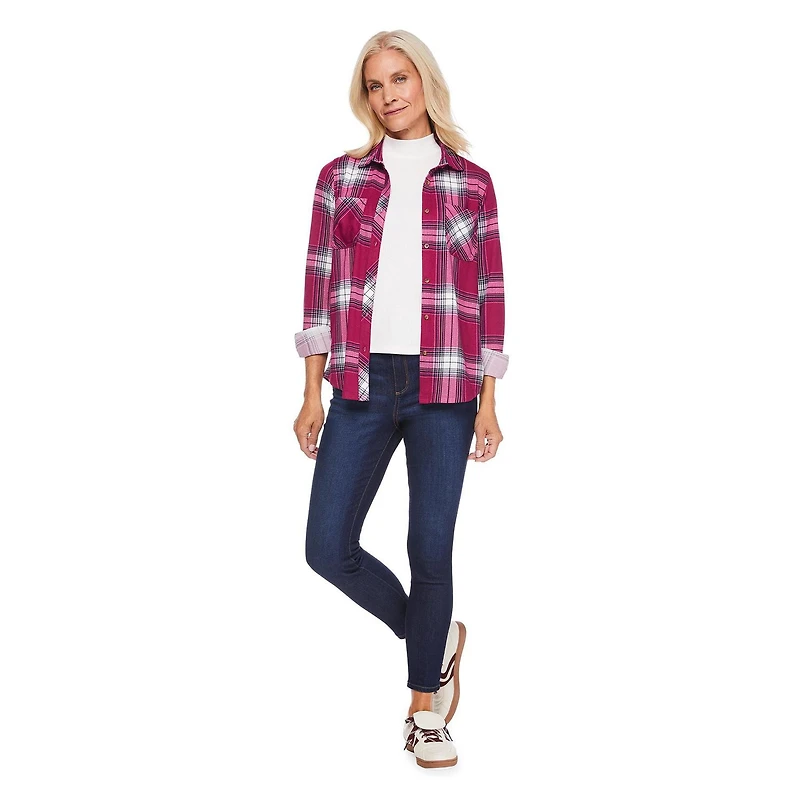 Iyla Women's Hacci Plaid Shirt