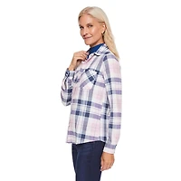 Chemise à carreaux en tricot hacci Iyla pour femmes Tailles P-TTG