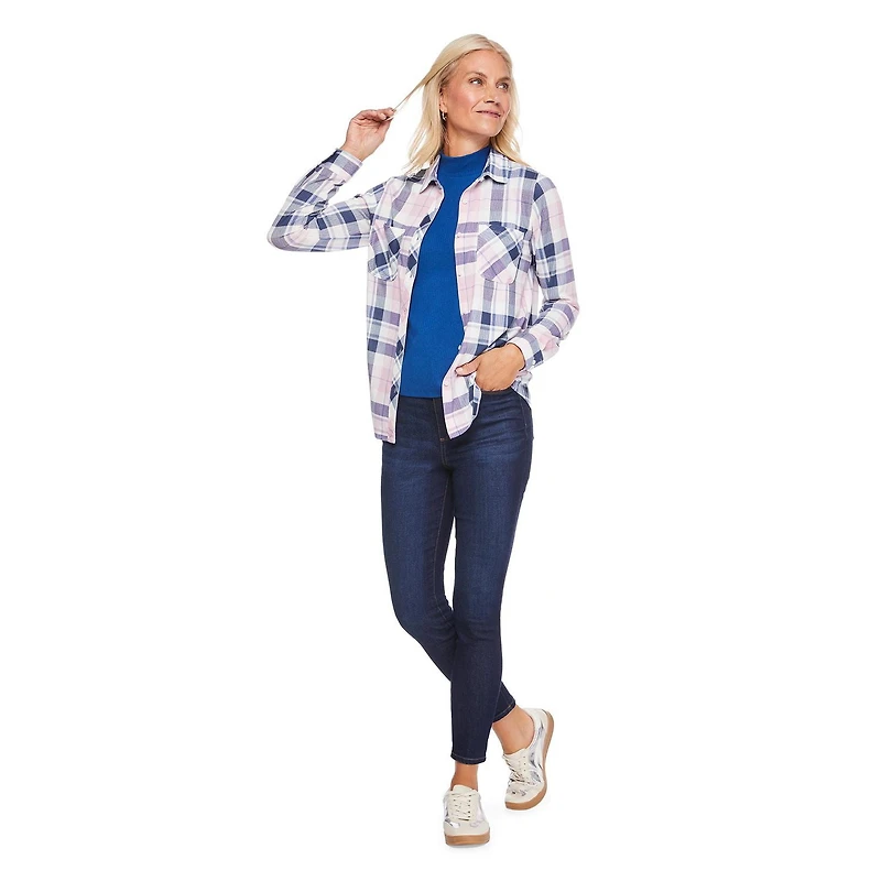Chemise à carreaux en tricot hacci Iyla pour femmes Tailles P-TTG