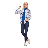 Chemise à carreaux en tricot hacci Iyla pour femmes Tailles P-TTG