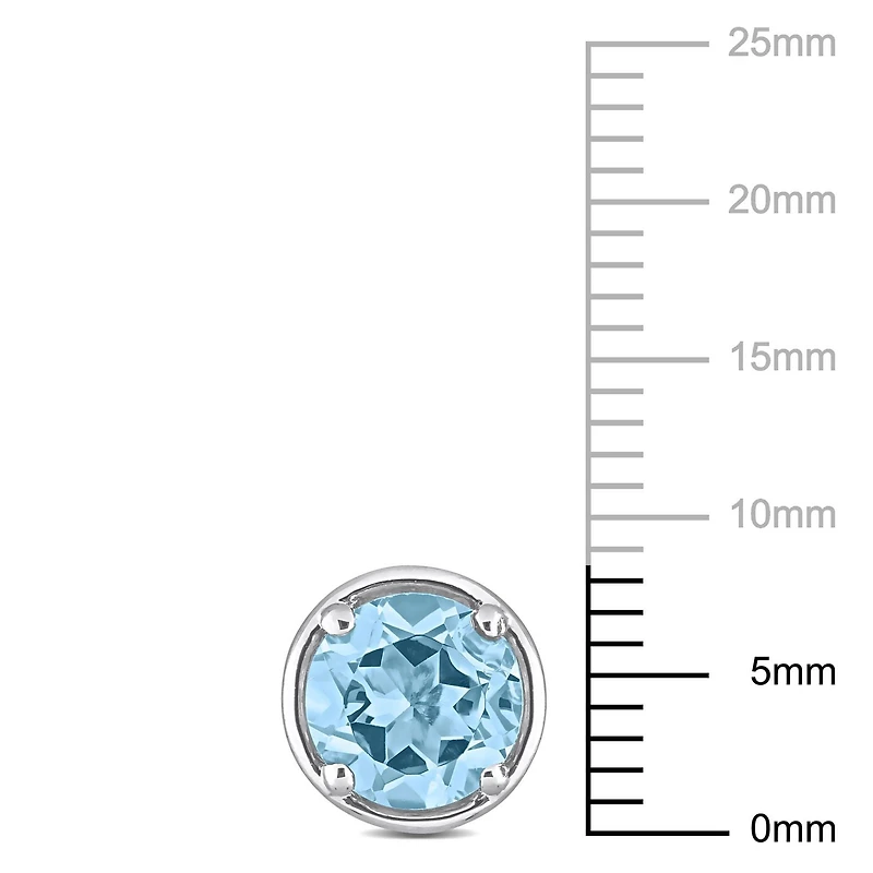 Clous d’oreilles de Miabella avec 3-1/6 Carat PBT de Topaze bleu certifiée en Argent Sterling