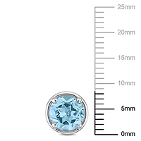 Clous d’oreilles de Miabella avec 3-1/6 Carat PBT de Topaze bleu certifiée en Argent Sterling