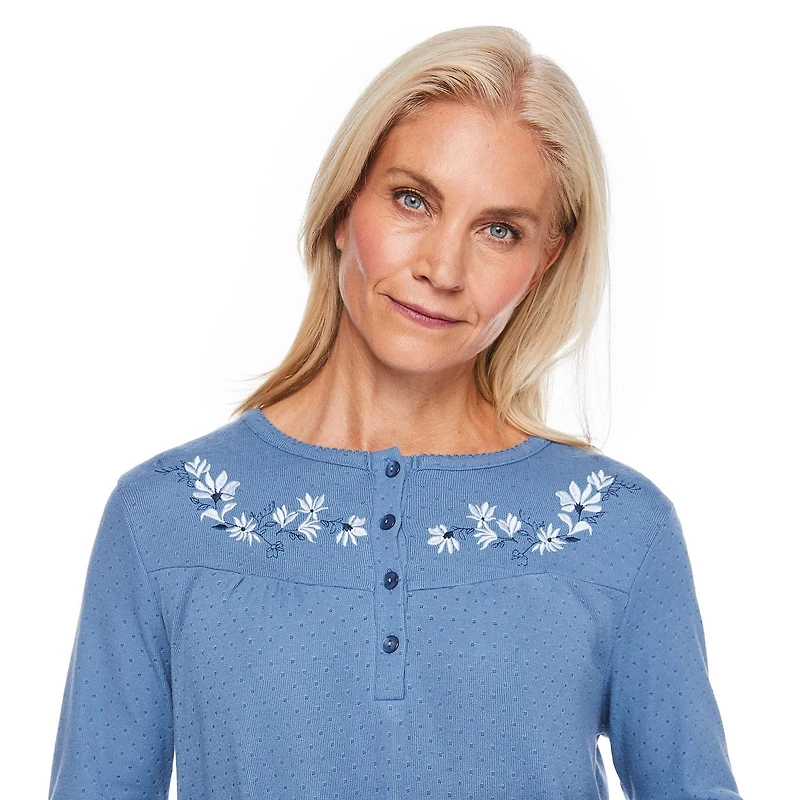 Chemise de nuit à col henley Iyla pour femmes