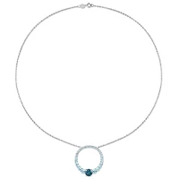 Collier circulaire Miabella avec 3-7/8 Carat PBT de Topaze Bleu en Argent Sterling