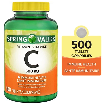 Spring Valley Vitamin C 500 mg, 500 Tablets