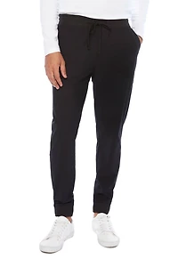 Jeaniologie ™ Pantalon de jogging avec taille et poignets côtelés pour hommes noir