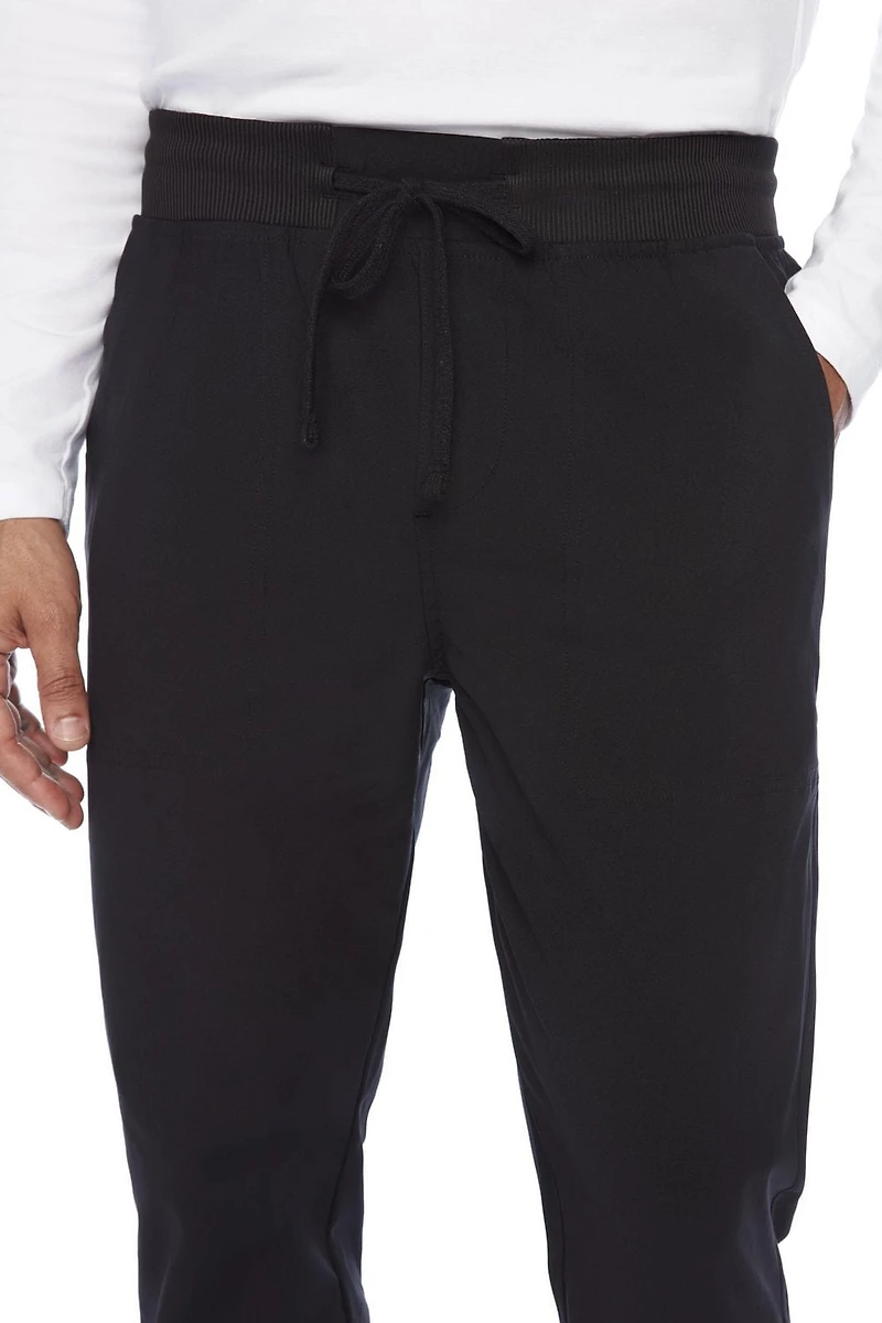 Jeaniologie ™ Pantalon de jogging avec taille et poignets côtelés pour hommes noir