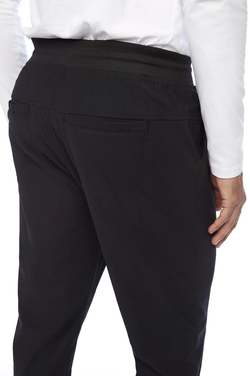 Jeaniologie ™ Pantalon de jogging avec taille et poignets côtelés pour hommes noir