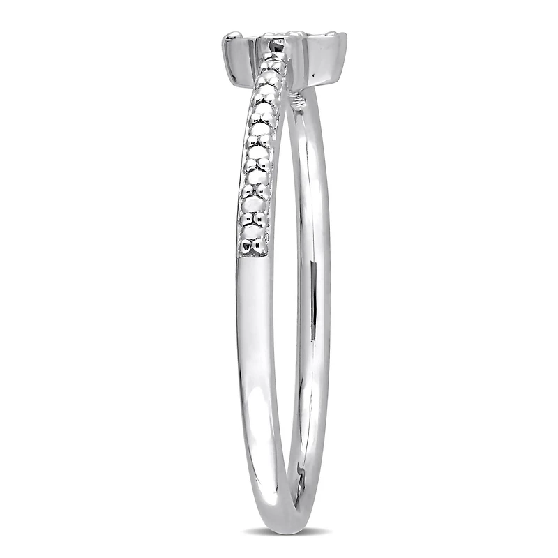 Bague de Promesse florale Miabella  d'accent de diamant en Argent Sterling