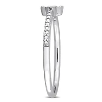 Bague de Promesse florale Miabella  d'accent de diamant en Argent Sterling