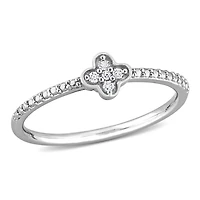 Bague de Promesse florale Miabella  d'accent de diamant en Argent Sterling