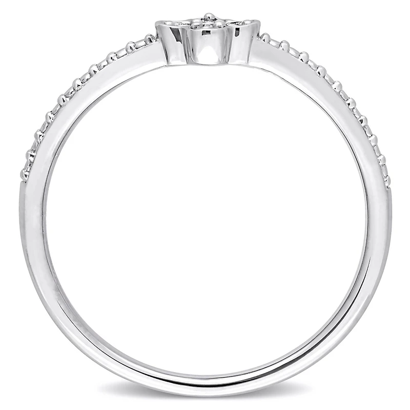 Bague de Promesse florale Miabella  d'accent de diamant en Argent Sterling