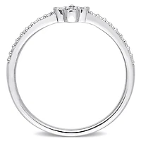 Bague de Promesse florale Miabella  d'accent de diamant en Argent Sterling