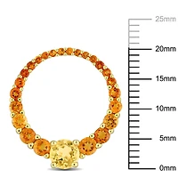 Miabella 2-4/5 Carat T.G.W. Citrine Yellow Rhodium-Plated Sterling Silver Open Circular Hoop Earrings