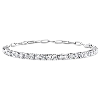 Miabella 3-1/2 Carat T.G.W. Cubic Zirconia Sterling Silver Semi-Tennis Bracelet