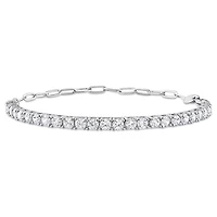 Miabella 3-1/2 Carat T.G.W. Cubic Zirconia Sterling Silver Semi-Tennis Bracelet