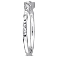 Miabella Diamond Accent Sterling Silver Double Heart Promise Ring