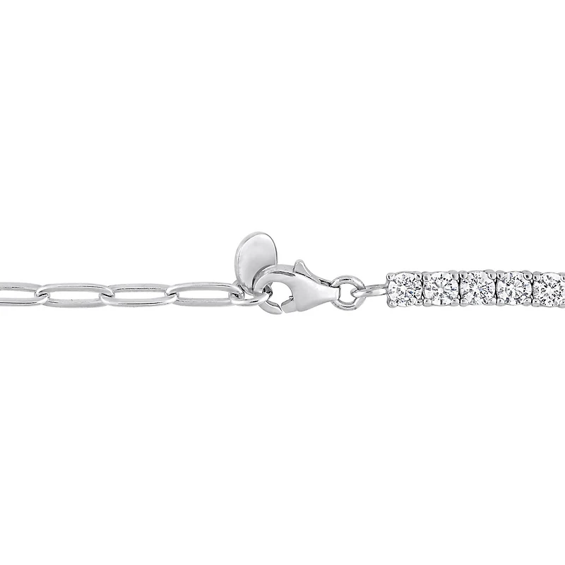 Miabella 3-1/2 Carat T.G.W. Cubic Zirconia Sterling Silver Semi-Tennis Bracelet