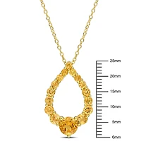 Collier pendentif en forme de goutte Miabella avec 2 Carat PBT de Citrine en Argent Sterling Plaqué Or Jaune 18K