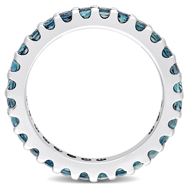 Miabella 1-3/8 Carat T.G.W. London Blue Topaz 10K White Gold Eternity Band