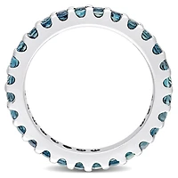 Miabella 1-3/8 Carat T.G.W. London Blue Topaz 10K White Gold Eternity Band