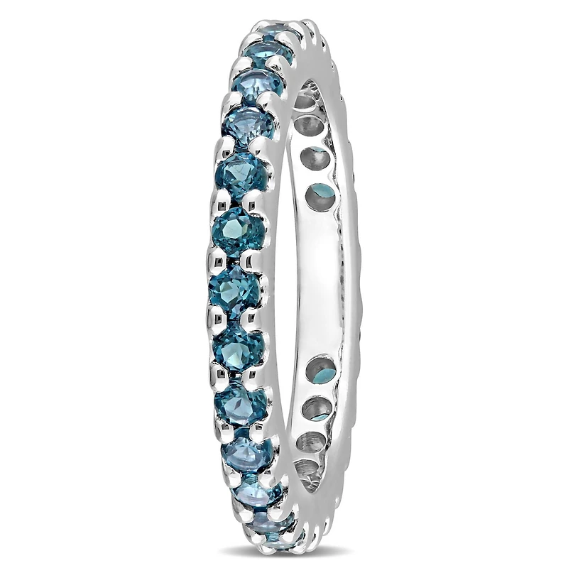 Miabella 1-3/8 Carat T.G.W. London Blue Topaz 10K White Gold Eternity Band