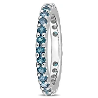 Miabella 1-3/8 Carat T.G.W. London Blue Topaz 10K White Gold Eternity Band