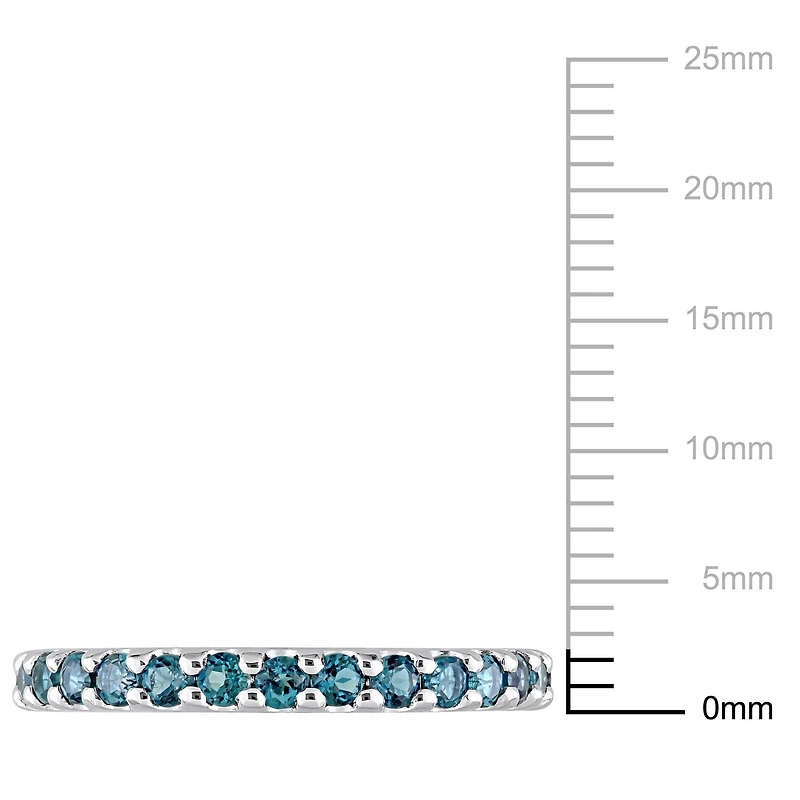 Miabella 1-3/8 Carat T.G.W. London Blue Topaz 10K White Gold Eternity Band