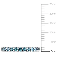 Miabella 1-3/8 Carat T.G.W. London Blue Topaz 10K White Gold Eternity Band