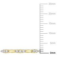 Miabella 1/10 Carat T.W. Diamond Yellow Rhodium Plated Sterling Silver Alternating 3-Stone Band